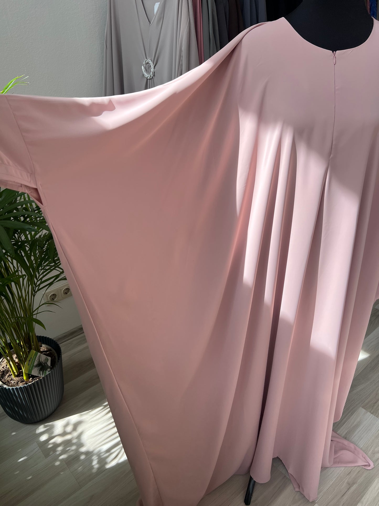 Sehr viel stoff breite rosa abaya, frühlingskleid sommer