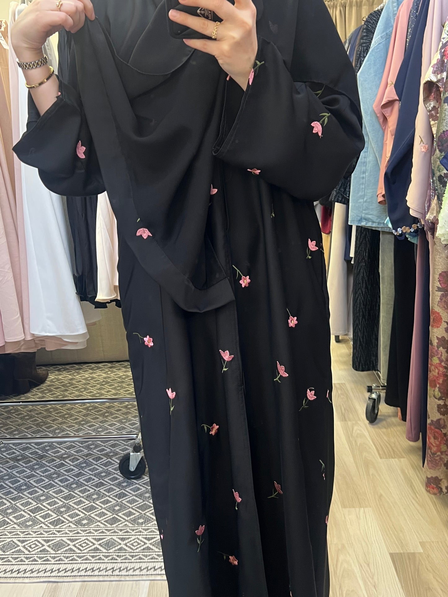 Abaya Yusra - Black Bloom | 54