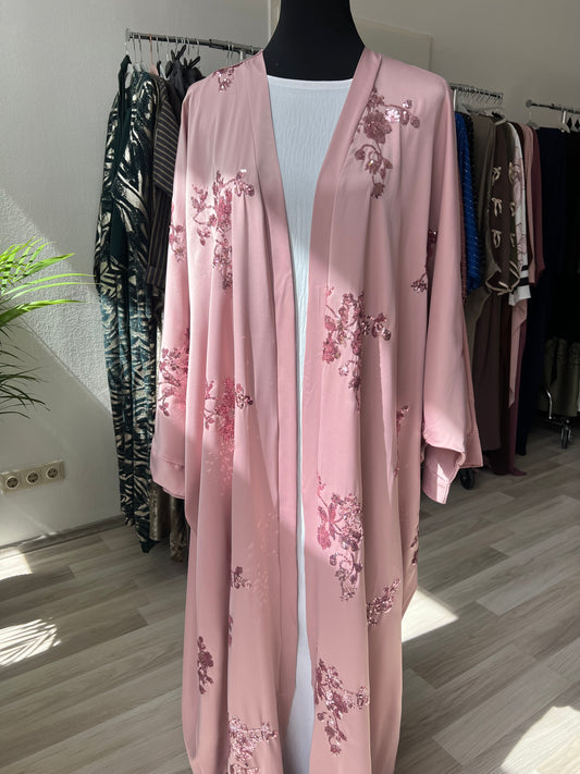 Rosa kimono mit rosa pailletten