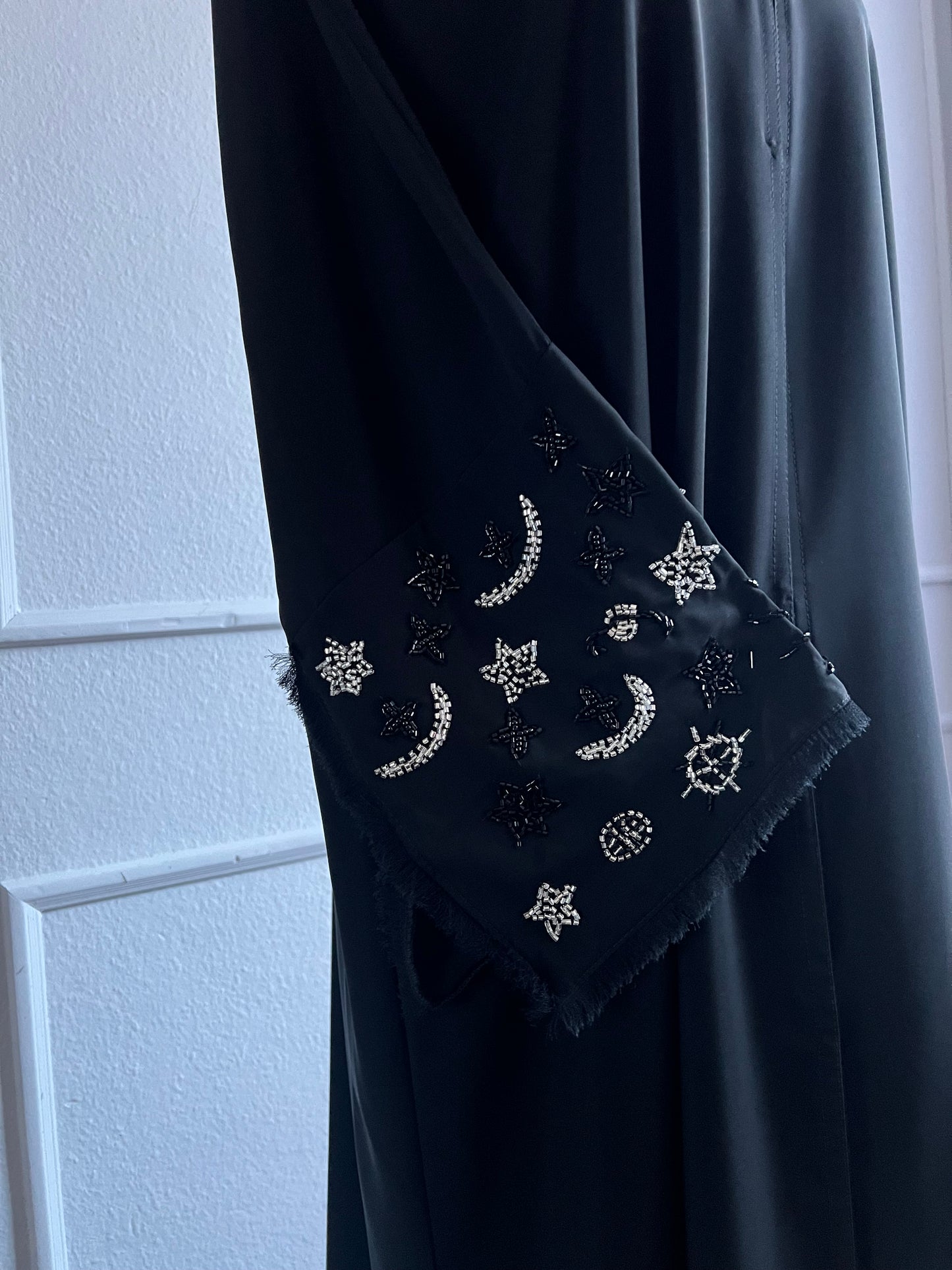 Moon and stars abaya close up