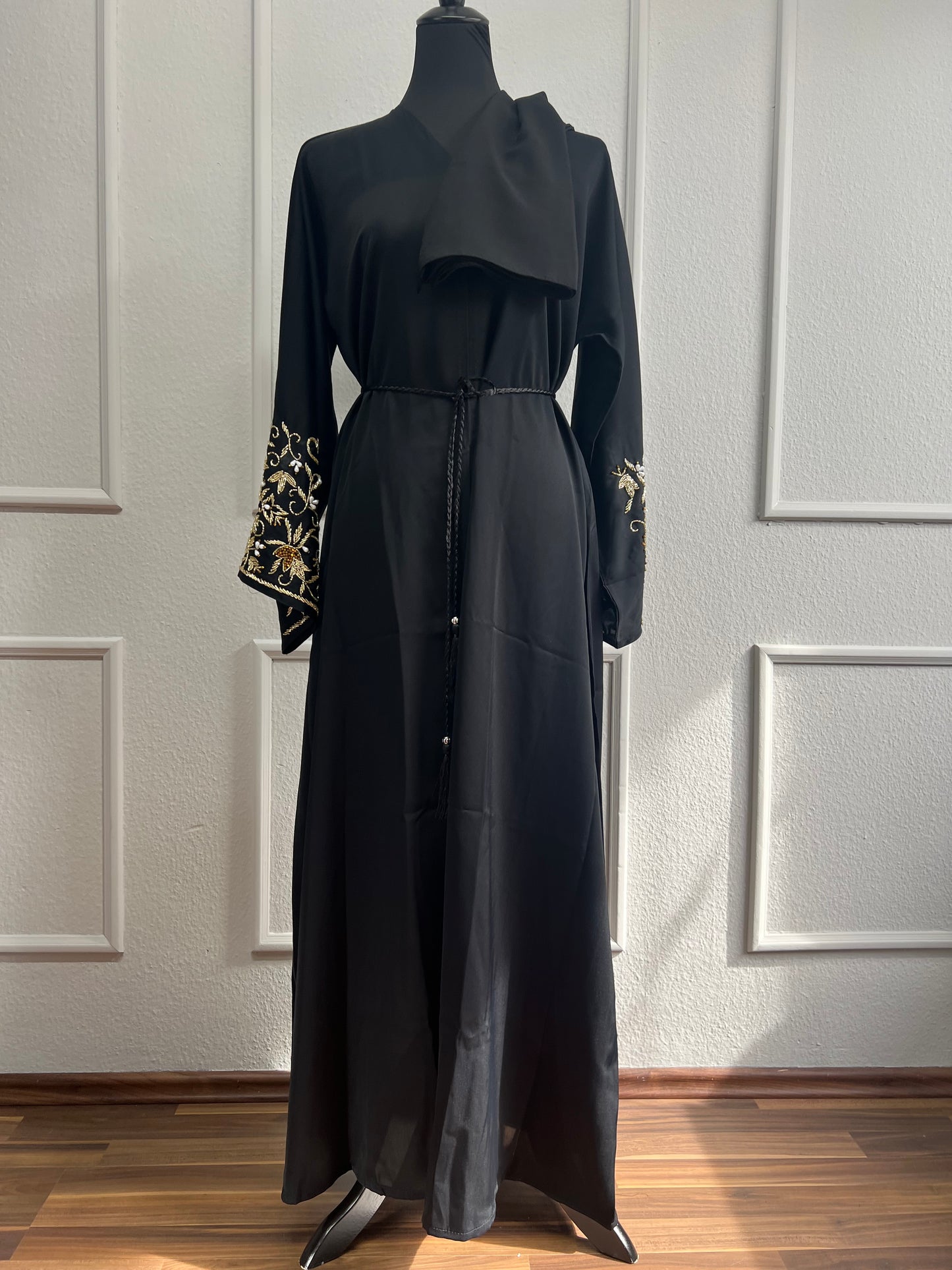 Abaya golden rhinestones