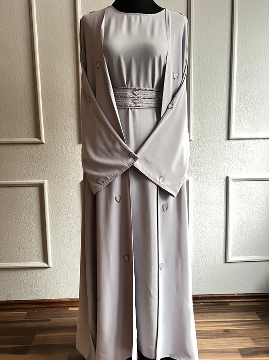 Abaya Love grey