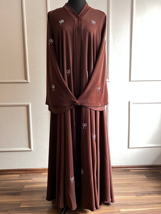 Bow Abaya brown