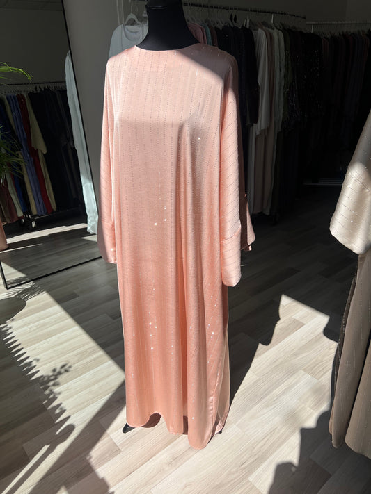Weite Abaya in rose. Abaya festlich elegant. Modest fashion abaya. Abaya in blush tone 
