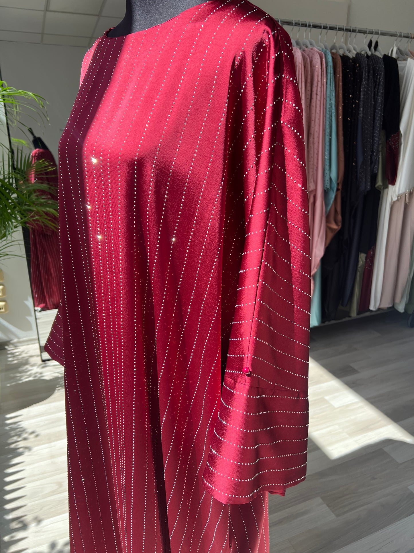 Burgundy red - bodenlanges kleid für festliche anlässe - nikkah, henna
