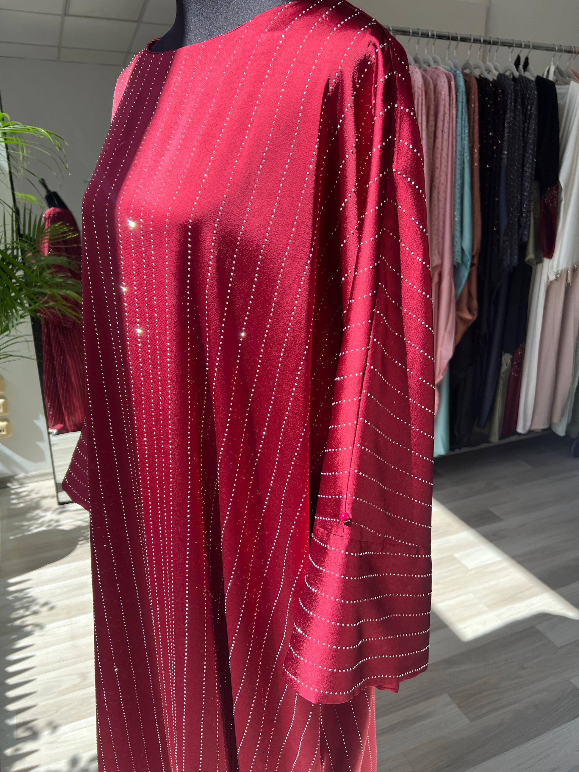 Burgundy red - bodenlanges kleid für festliche anlässe - nikkah, henna
