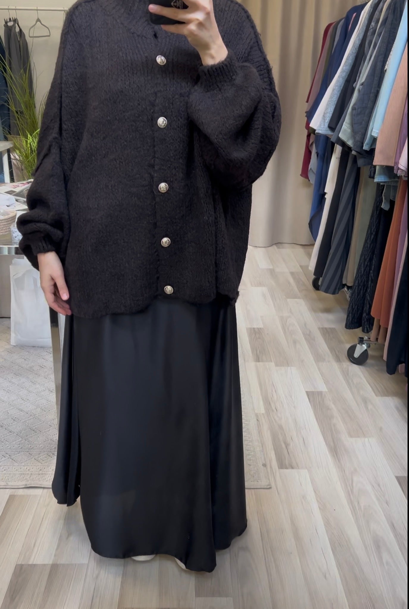 Cardigan mit Knöpfen Dunkelbraun