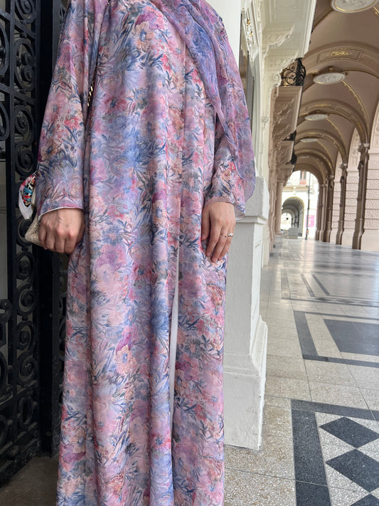 Mireya - Floral Chiffon Abaya