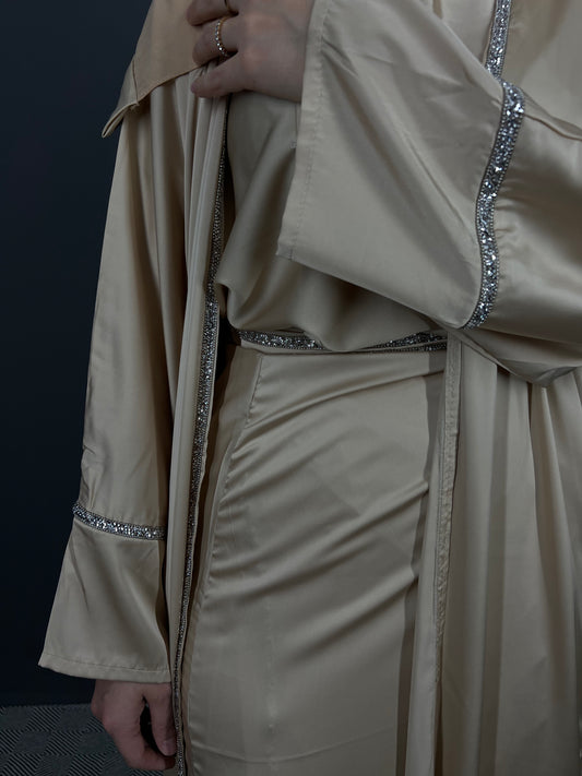 Satin Dubai Abaya zum wickeln