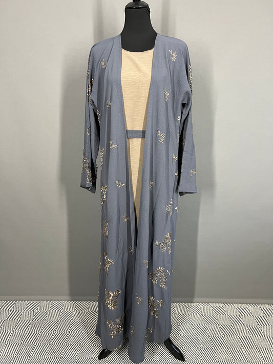 Abaya Dubai grau/beige