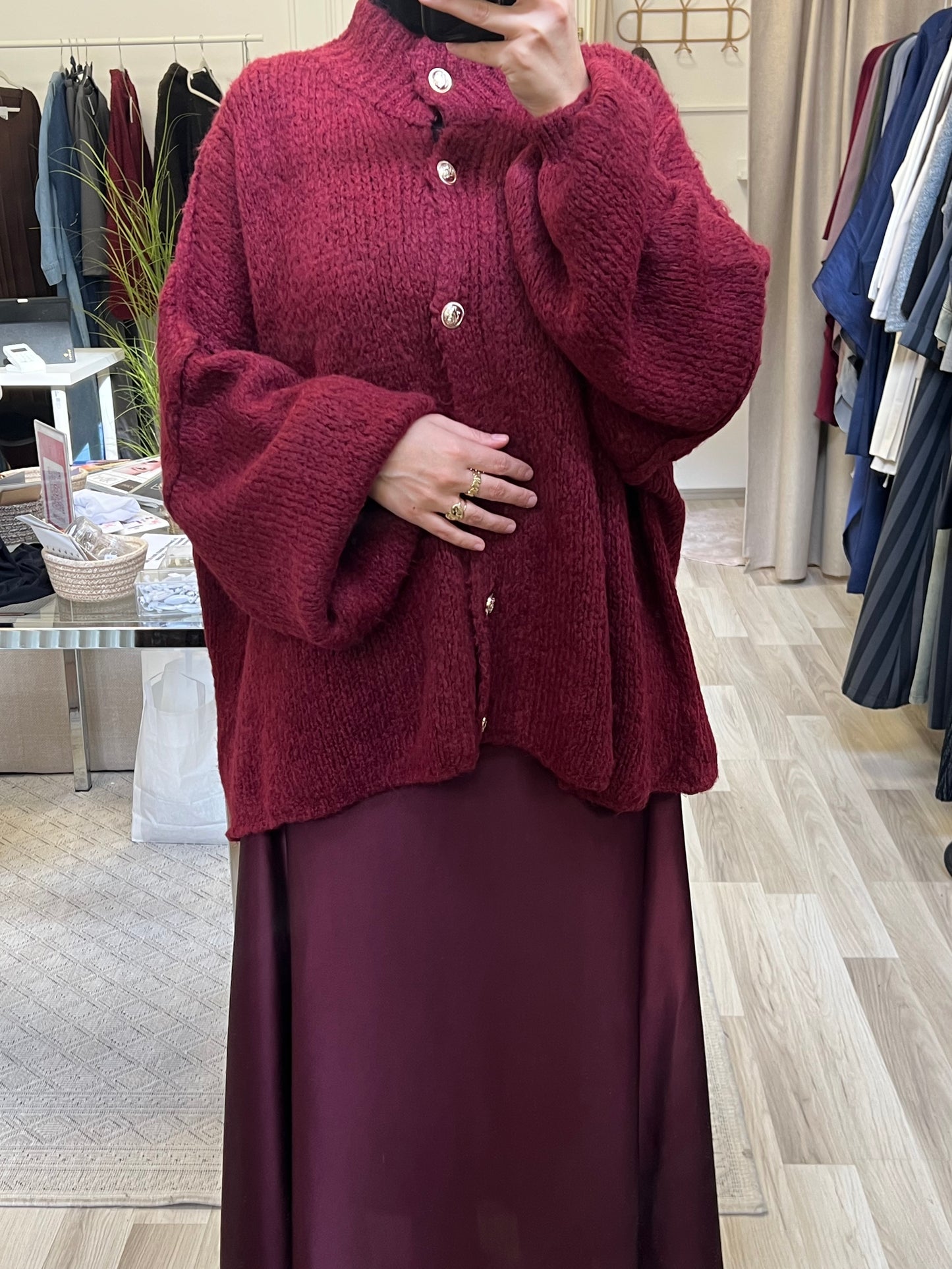 Bordeaux oversized cardigan