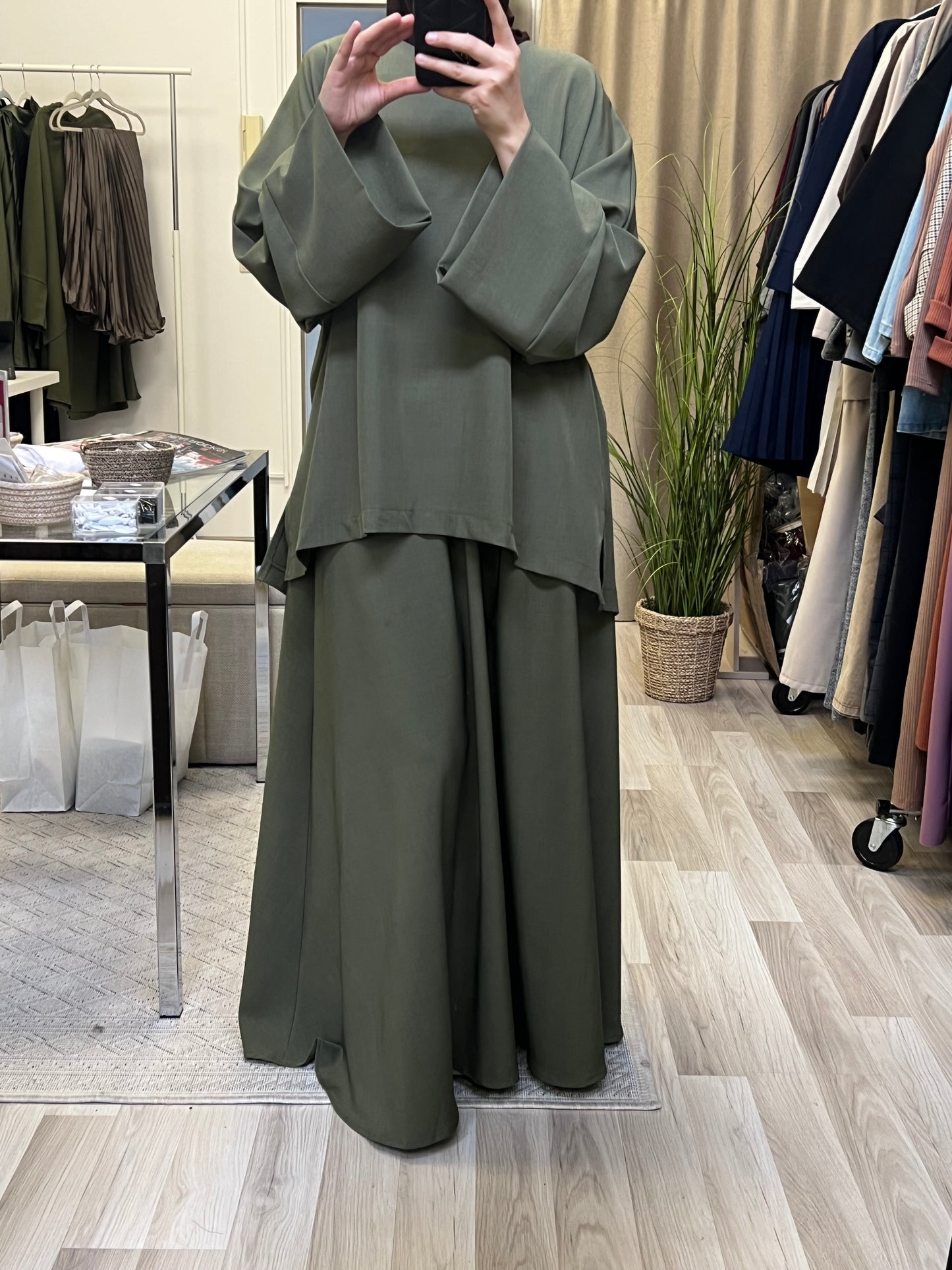 2 teiliges set olivgrün