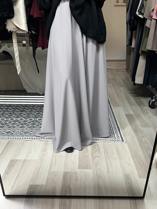 Grauer Maxirock mit fließendem Schnitt und elastischem Bund – Modest Fashion Damen
