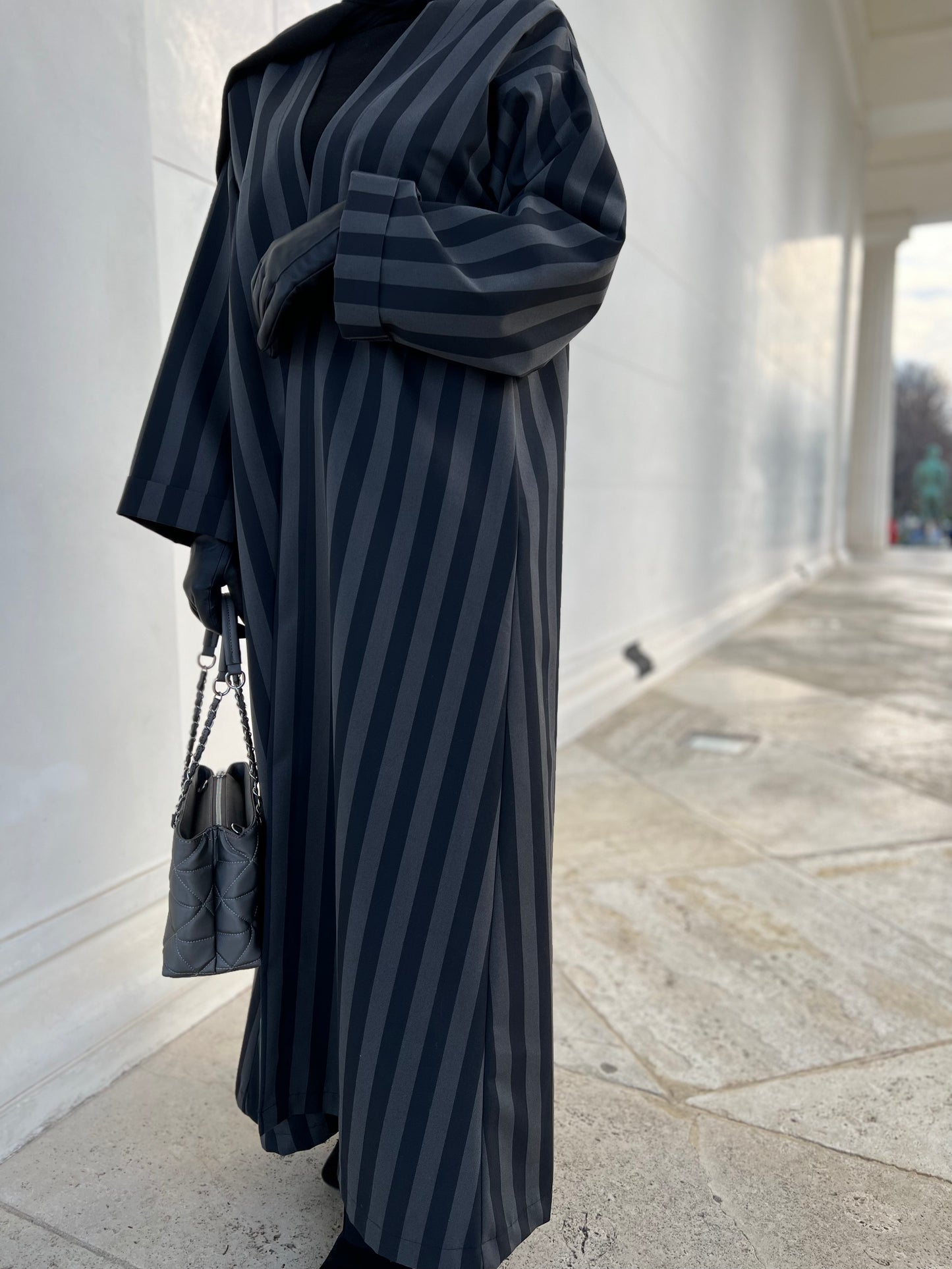 Kimono grau/schwarz gestreift