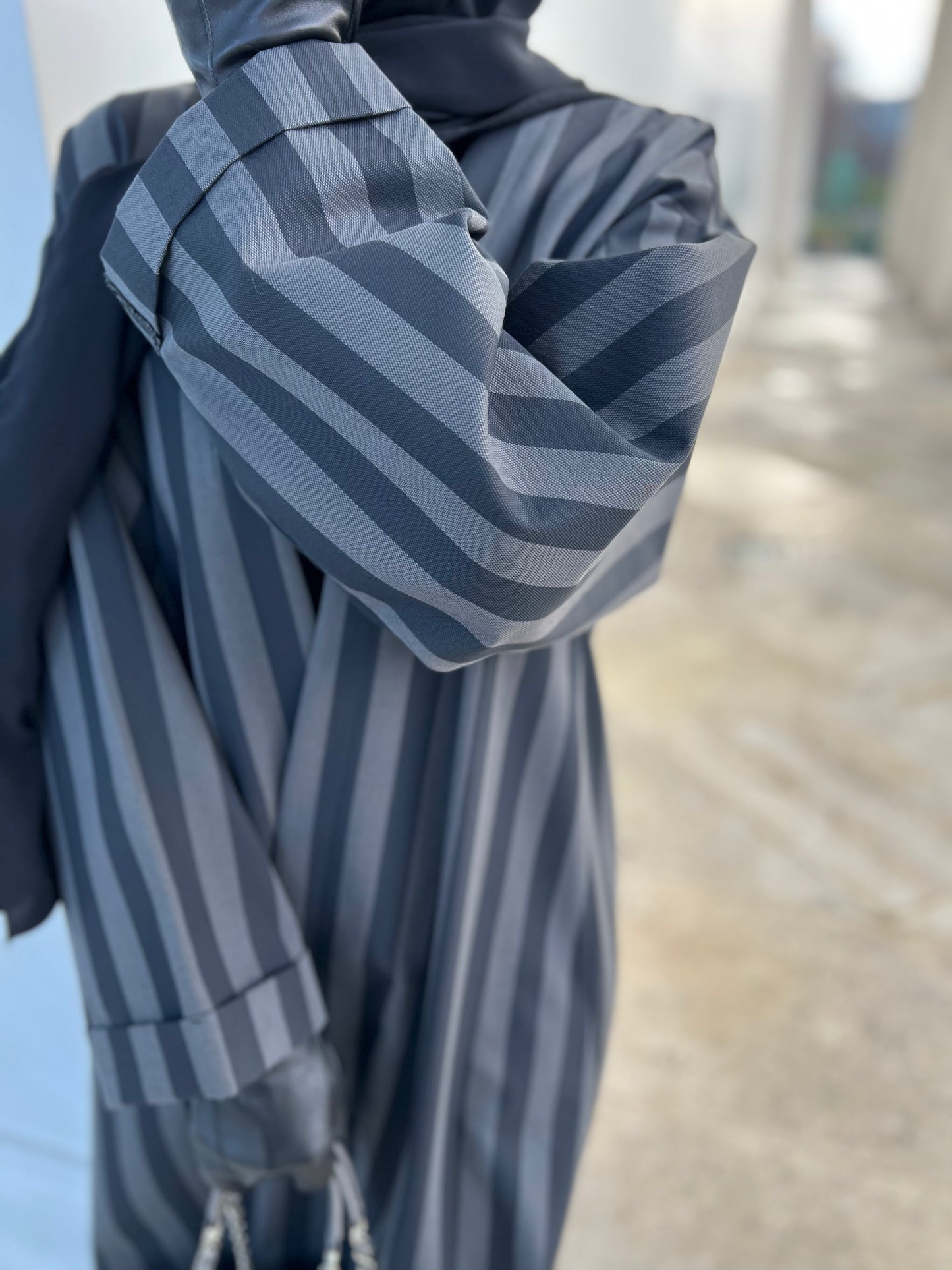 Kimono grau/schwarz gestreift