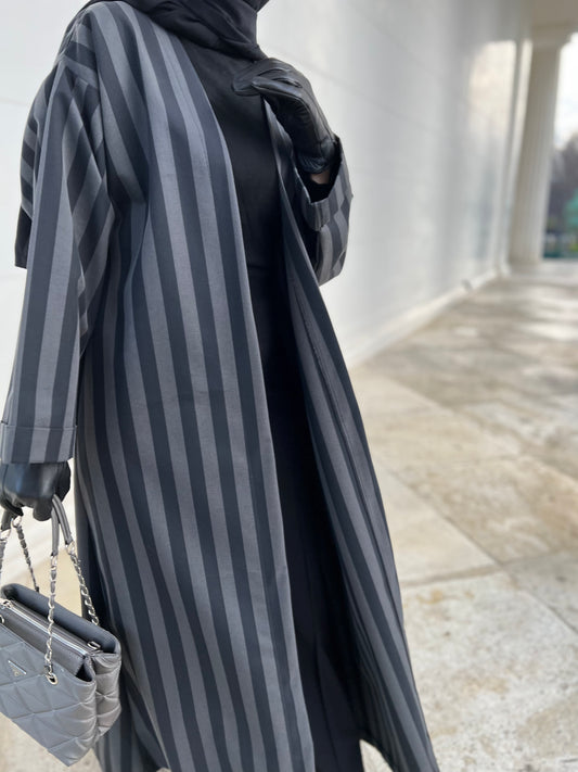 Kimono grau/schwarz gestreift