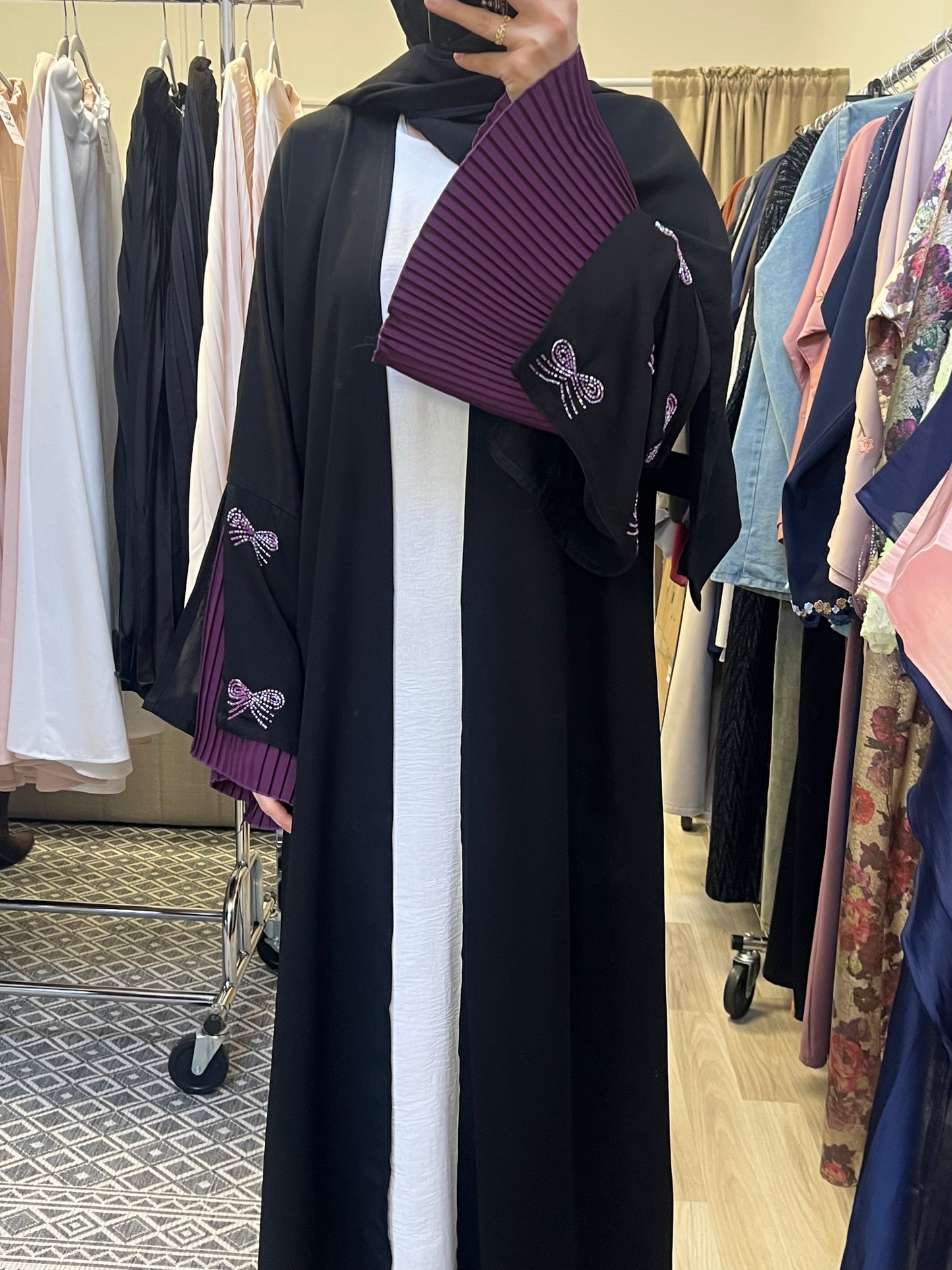 Abaya Set mit Unterkleid und Hijab
