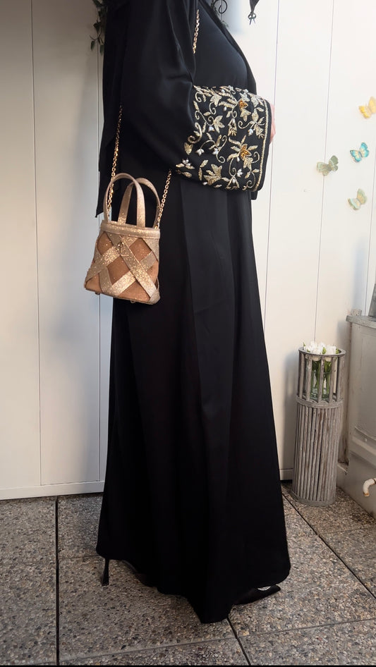 Abaya golden rhinestones