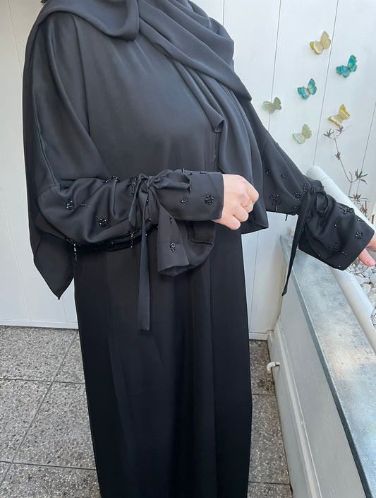 Abaya black crystal
