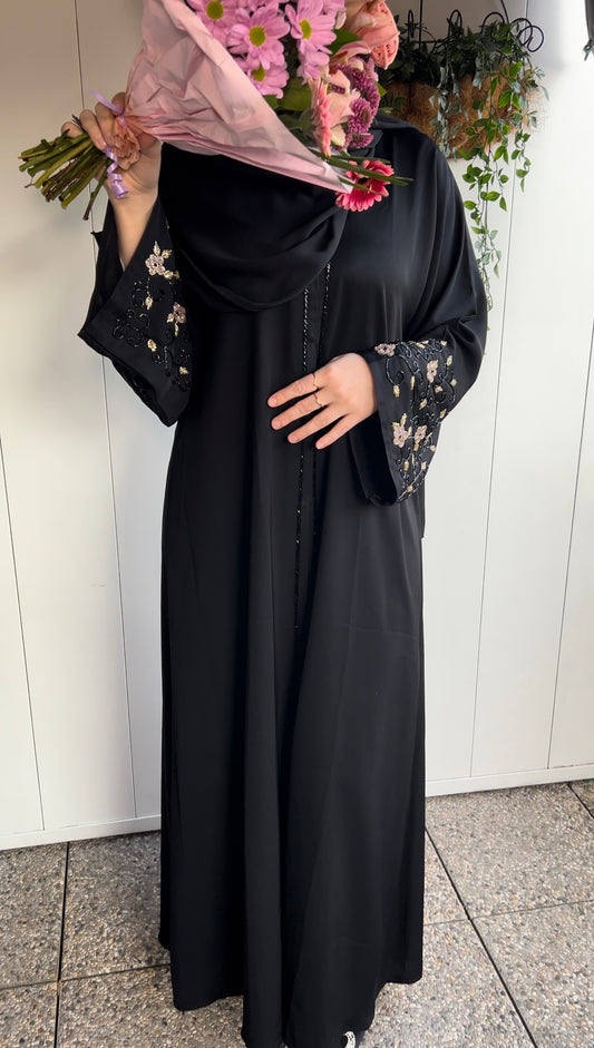Abaya pink flowers