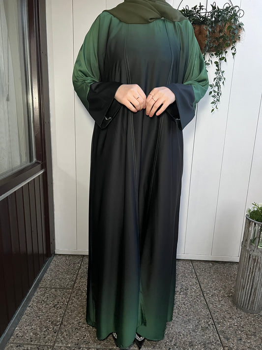 Satin Abaya Ombre grün