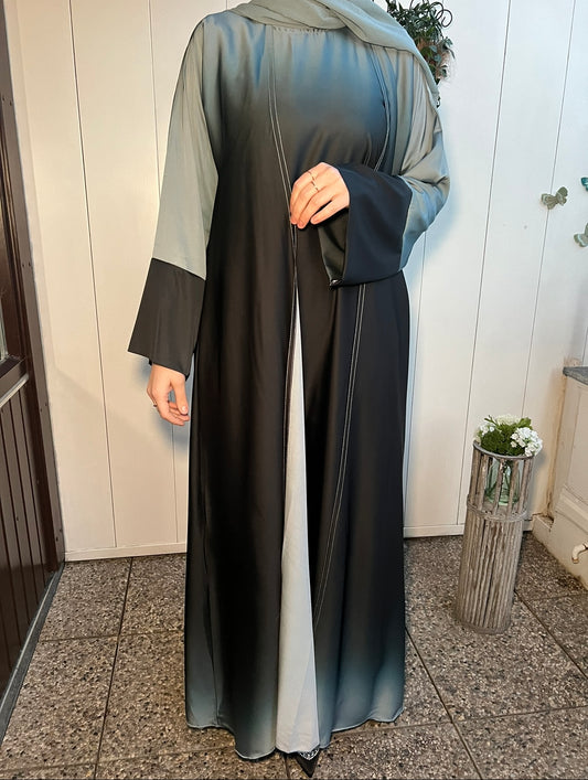 Satin Abaya Ombre blau