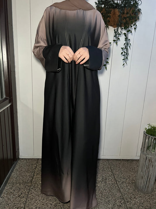 Satin Abaya Ombre braun